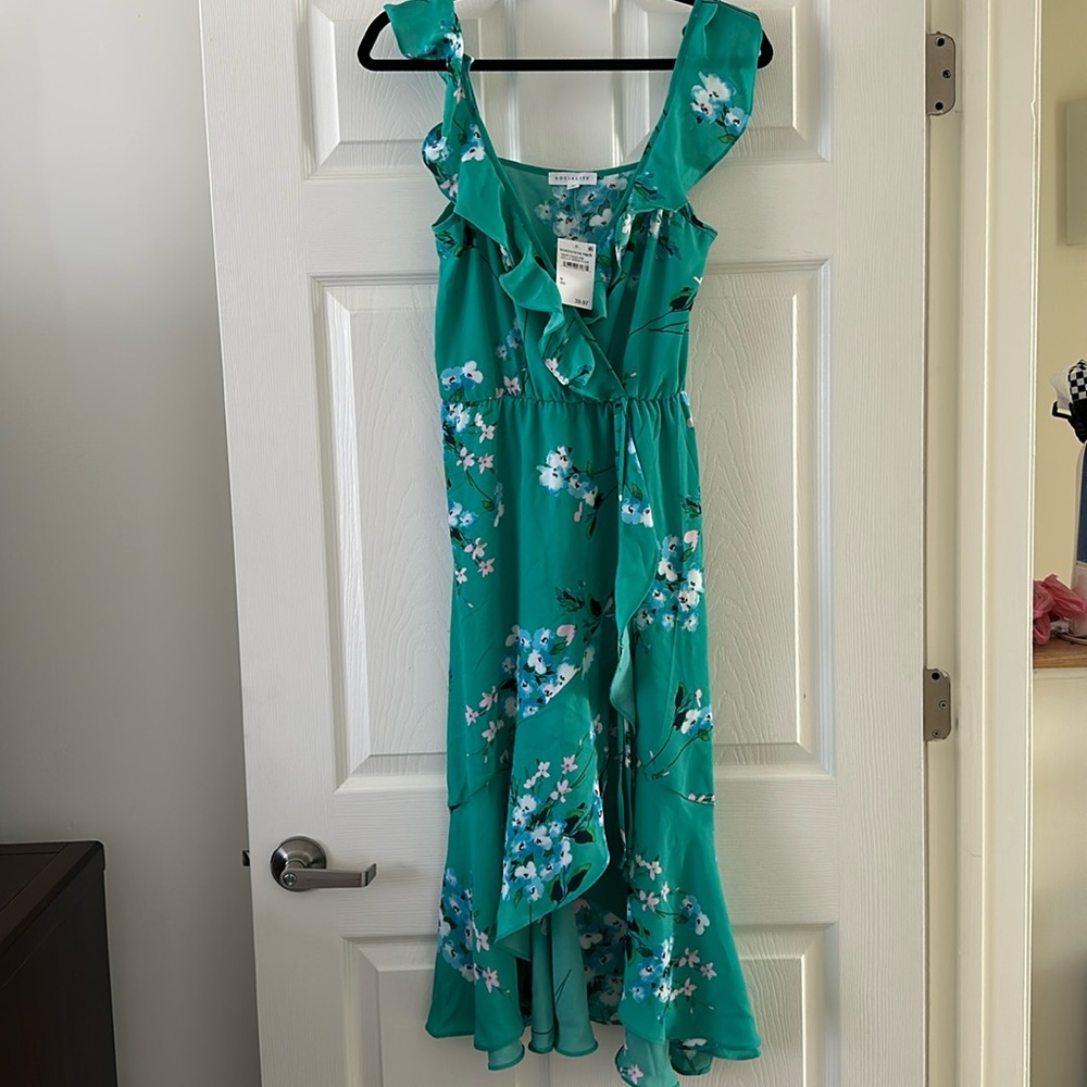 Green floral dress